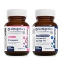 Métagénique Ménopause Duo: HerWellness Estrovera - Supplément de soutien à la ménopause sans hormones - 30 comprimés et vitamine D3 10 000 + K - pour la santé des os et du coeur - 60 Softgels