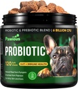 Probiotiques pour chiens - Enzymes digestifs Gut Flora, Santé digestive, Système immunitaire - Soutien de la diarrhée, Peau démangeaison, Allergies - Citrouille, Farine de lin, Poudre de papaye - Porcs probiotiques pour chiens