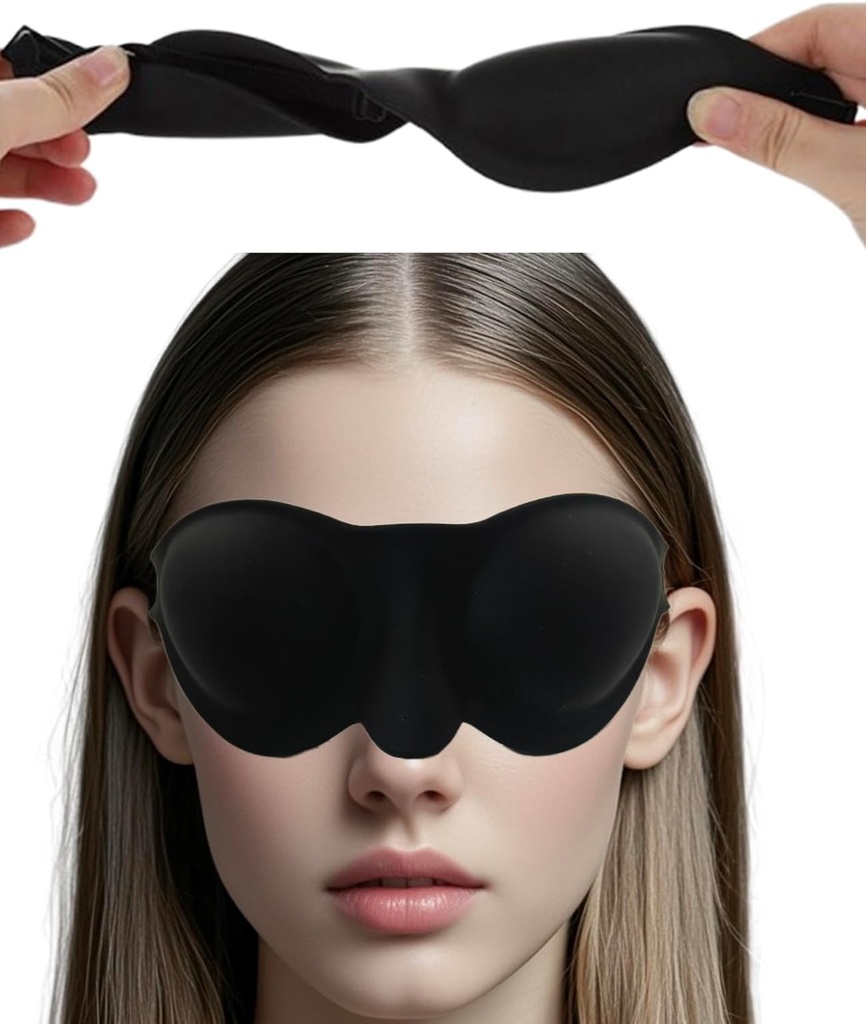 Lunettes de chambre d'humidité pour les yeux secs Relief, Gants de sommeil hydratants en silicone 3D avec douceur et confort, Masque de sommeil pour les utilisateurs de CPAP,Sangle réglable