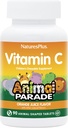 NaturesPlus Parade animale Vitamine C Chewable pour enfants - Saveur naturelle de jus d'orange - 90 comprimés en forme d'animal, lot de 2 - Végétarien, végétalien, sans gluten - 90 Total des portions