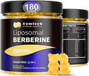 12 en 1 Berberine HCL Gummies-haute biodisponibilité Liposomale Berberine Gummies avec pour les femmes et les hommes, Berberine avec Ceylan Cinnamon & Vegan Supplement- Activateur AMPK (180 comte)