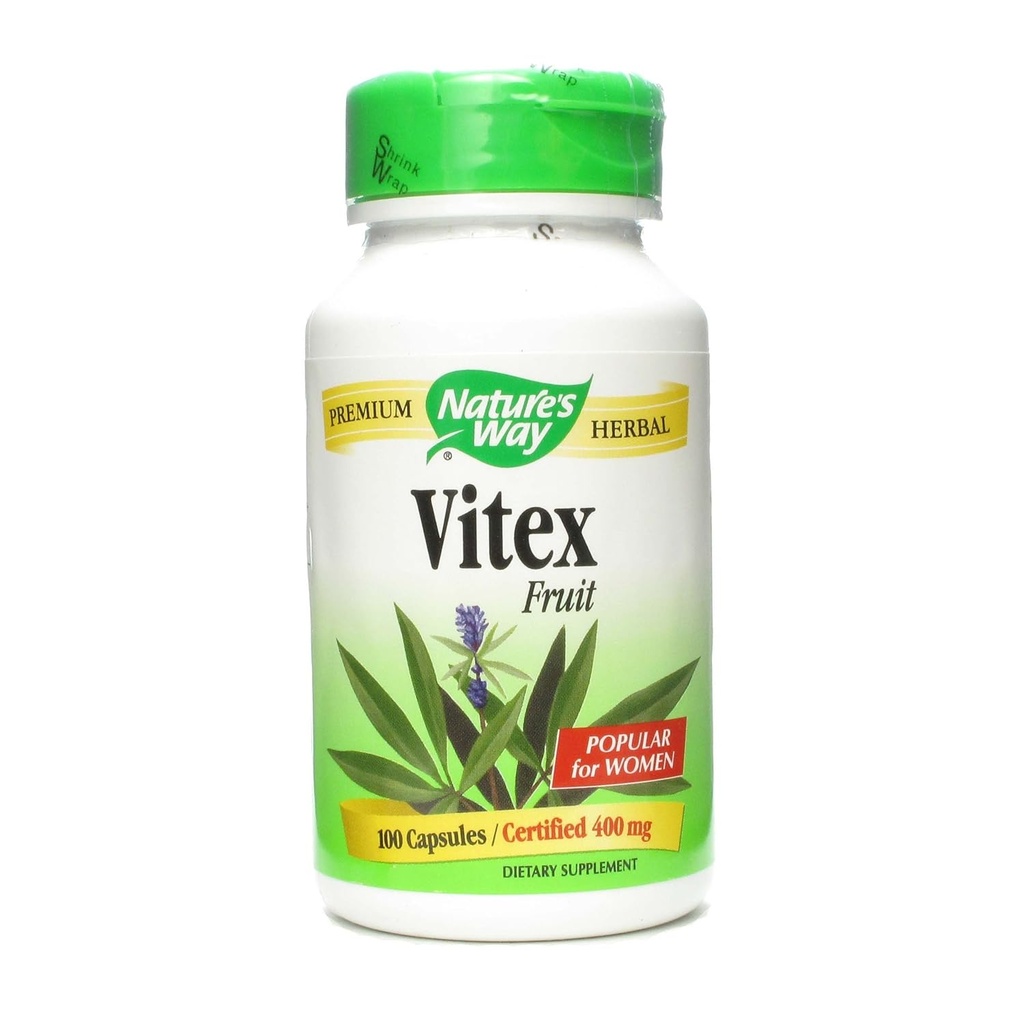 Natures Way Vitex Fruit Capsule, 400 Mg - 100 per Pack - 6 Packs per case.