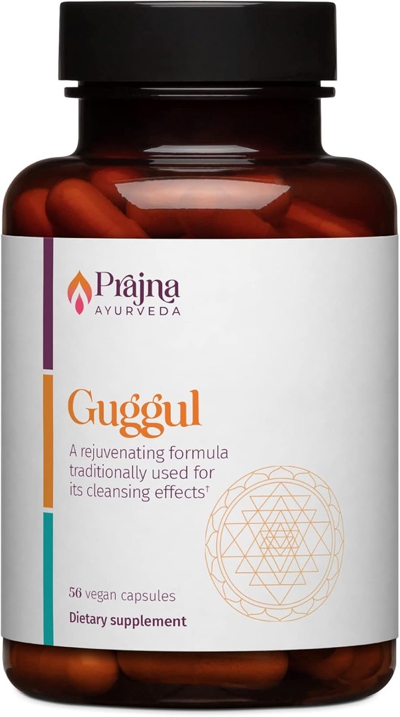 Mode d'emploi sain Dr. Kulreet ChaudharyS Prajna Ayurveda Guggul Formula est traditionnellement utilisé pour nettoyer l'esprit et le corps (56 Capsules- 500 mg)