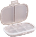 8 Compartiments Organisateur de pilules de voyage, Daily Pill Case Petite boîte à pilules pour la purée de poche, Portable Pill Container Medicine Vitamine Organizer (Khaki)