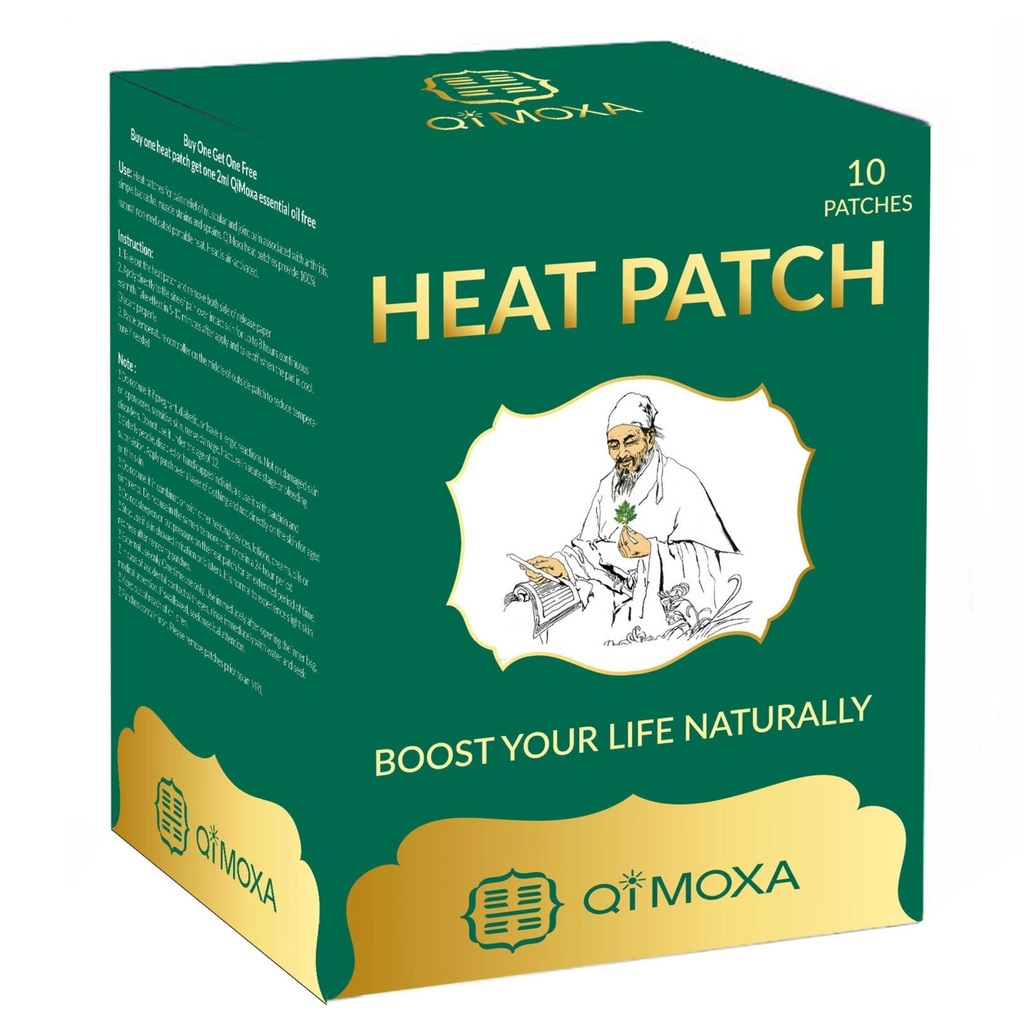 Natural Heat Patch-Neck, Shoulder, Back, Elbow, Joint, Muscle, Cramps-Moxibustion Vital Energy Heating Pads Penetrate Deep-Fast Acting Packs-Long Lasting Patches-10PCS