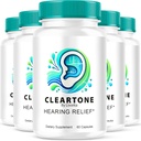 (5 Pack) Capsules Cleartone, Pills d'oreille Cleartone, Pills de tonalité Cleart pour l'ouïe, Capsules officielles Cleartone Formule avancée, Pills Cleartone Avis, Tonalité Clear pour la santé globale de l'oreille, 300, 5 mois