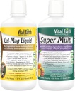 Vital Earth Minerals Bone & Wellness Support – Cal Mag Liquide + Super Multi, Multivitamines liquides, Support MTHFR, 32 Oz Ea
