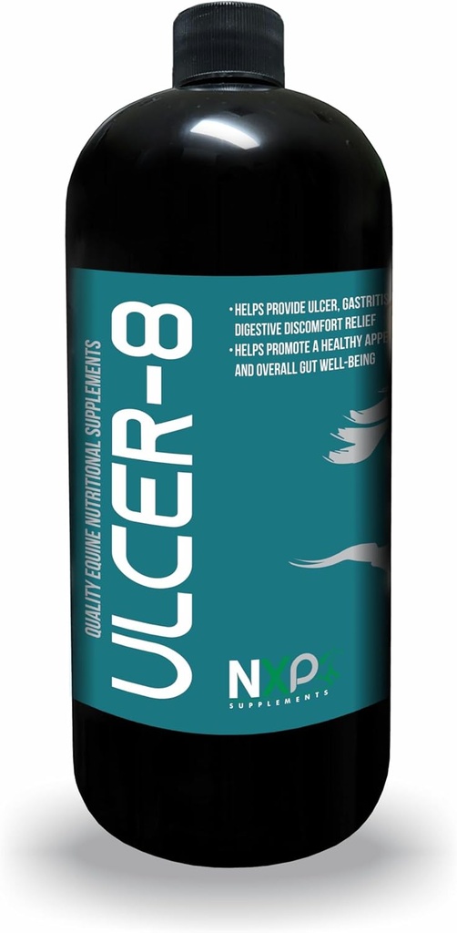 Ulcer-8 - Ulcer Gastritis & Colic Relief Supplément digestion pour chevaux par Suppléments NXP - 1 Quart (32 oz)