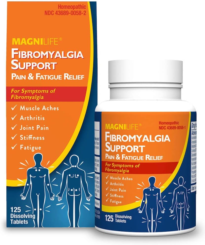 Soutien de la fibromyalgie de MagniLife, 125 comtes, soulagement de la douleur homéopathique pour l'arthrite, les douleurs musculaires, la faiblesse et la sensibilité, soulagement de la douleur ciblée et de la stérilité, solution rapide des comprimés à action rapide
