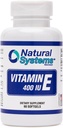 Vitamine E 60 Softgels 400 UI par systèmes naturels - Suppléments de vitamine E Système immunitaire Soutien * - Soin de la peau Vitamine E Softgels - Vitamine E naturelle Non-sucre, arômes ou conservateurs non artificiels
