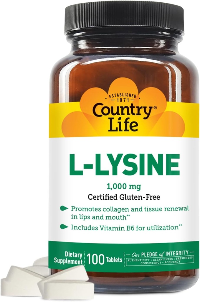 VITAMINS DE LA VIE DE PAYS L-Lysine 1000 Mg avec B-6, 2,5 Livres