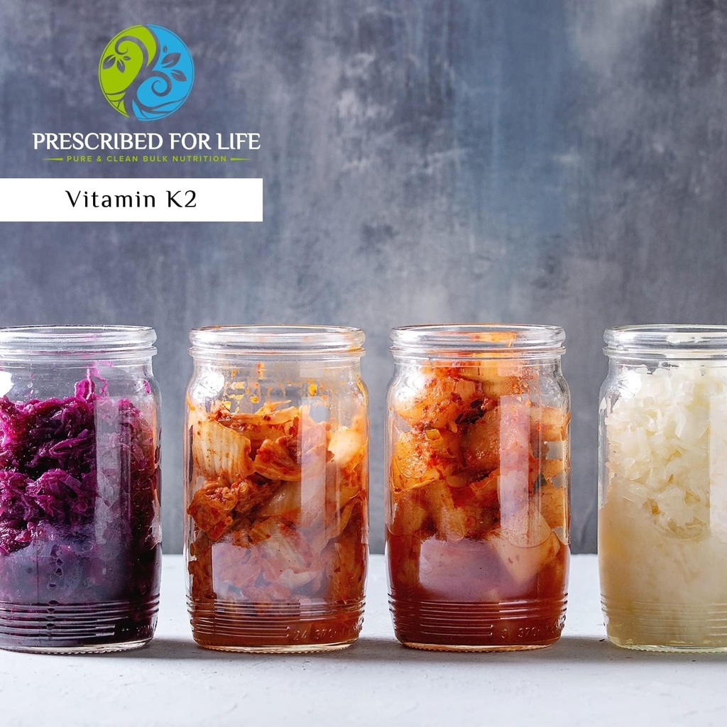 Prescription pour la vie Vitamine K2 MK7 Poudre de K2 Supplément de vitamine pour la santé et le bien-être de 1 % Poudre de ménaquinone (2 kg / 4,4 lb)