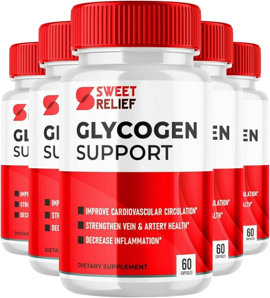 Sweet Relief Glycogen Support - Sweet Relief Blood Vessel Cleaner, Capsules Sweet Relief, Formule avancée pour le bien-être général, SweetRelief (300 Capsules, 5 Pack)