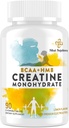 Monohydrate de créatine 8-en-1 avec BCAA & HMB, 5000 mg pour les hommes et les femmes, creatine à mâcher pour les muscles, la récupération, l'endurance et la force, haute absorption, le citron parfum, sans sucre, 90 comprimés