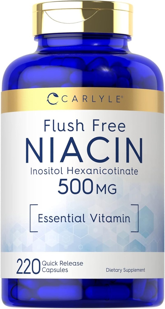 Carlyle Niacin Flush Free 500mg. 220 Capsules.