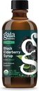 Gaia Herbs GaiaKids Black Elderberry Sirop - Delicious Immune Support Supplément pour les enfants - avec des mûres noires biologiques et du miel - Certifié USDA - 3 Fl Oz