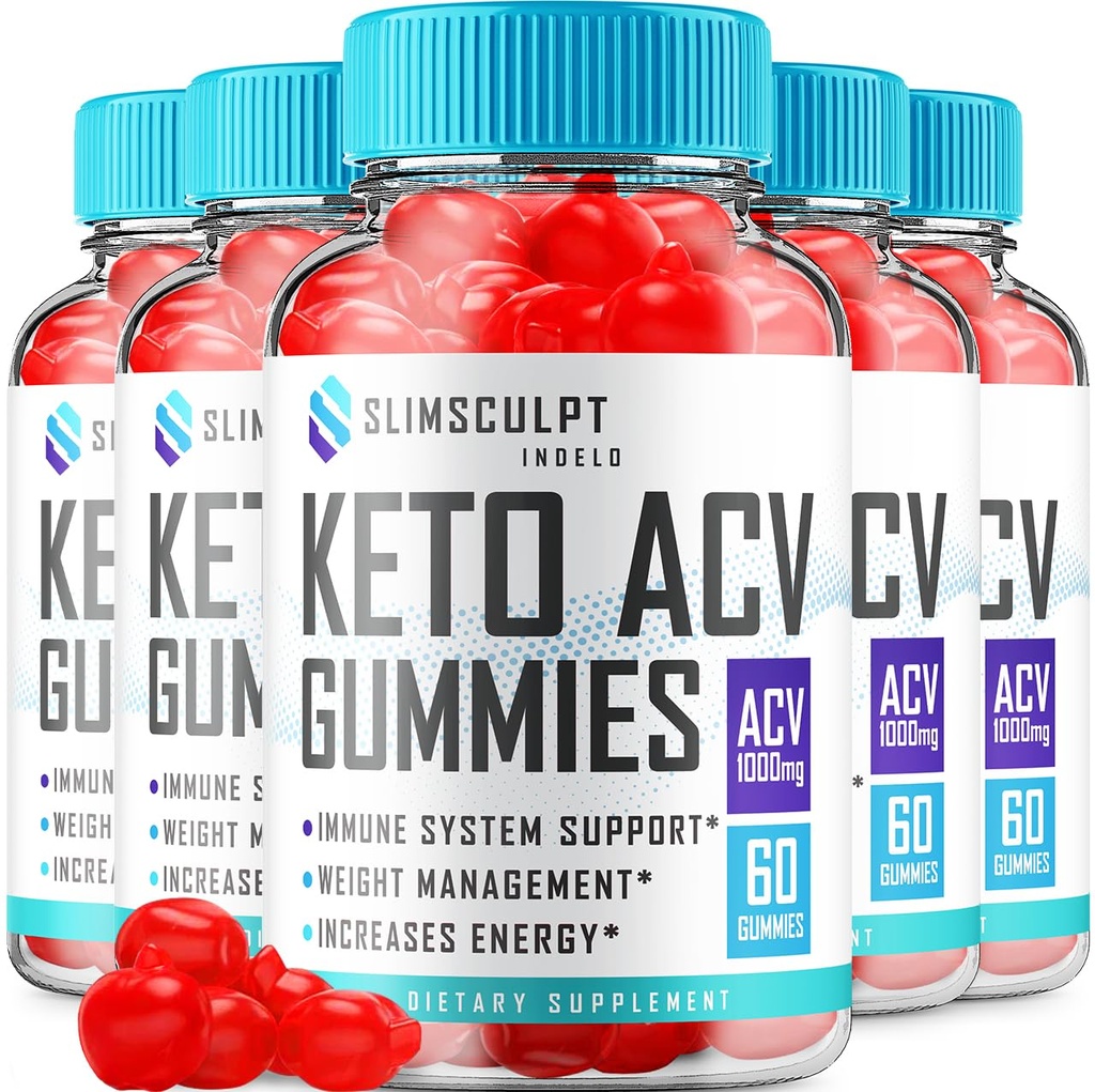 (5 Pack) Slimsculpt Keto ACV Weight Loss Gummies - Formule avancée Slim Sculpt Keto plus ACV Gummies vinaigre de cidre de pomme Keto Slimsculpt ACV Gummies Dietary Supplément Avis Hommes Femmes (300 Gummies)