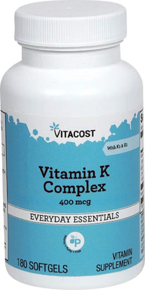 Complexe vitaminique K Vitacost avec K1 & K2-400 mcg - 180 Softgels
