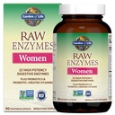 Jardin de vie 22 Enzymes crus puissants pour les femmes avec Papaine, Bromelain, Lactase plus Probiotiques et Vitamines B12, Biotine et Zinc, Supplément diététique avec enzymes digestives, Végétarien, 90 Capsules
