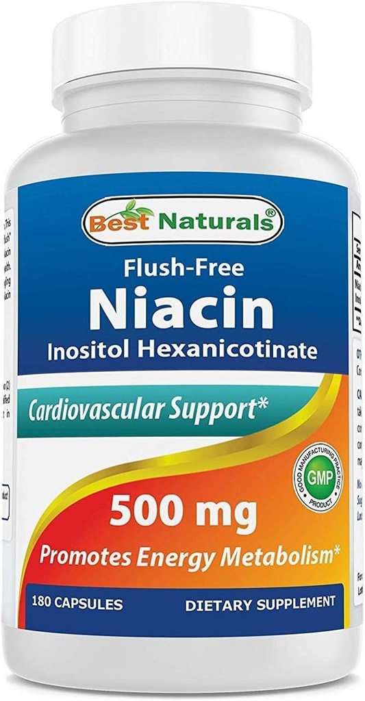 Best Naturals Niacin Inositol Inoxanicotinate 500 mg 180 Capsules