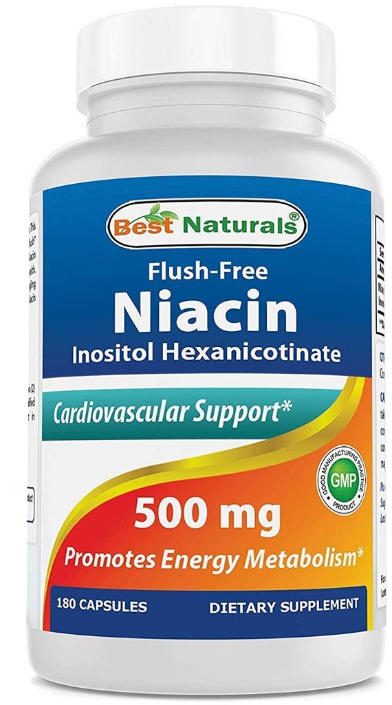 Best Naturals Niacin Inositol Inoxanicotinate 500 mg 180 Capsules