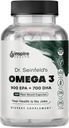 The Very Best Vegan Omega 3 Supplément - 120 Capsules - Algae Omega 3 Supplément végétarien - Huile de poisson à base végétale Alternative - EPA DHA Supplément - Fabriqué aux États-Unis - Heart Stress Relief Dr. Seinfeld