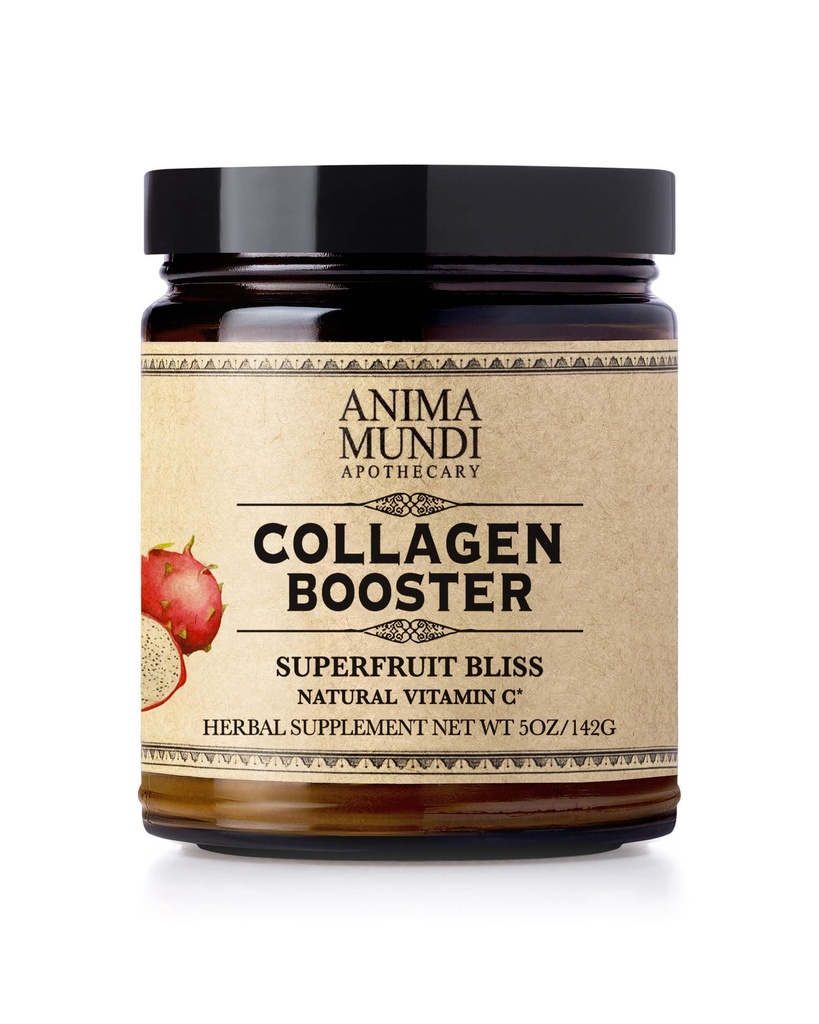Anima Mundi Abothecary Vegan Collagen Booster poudre, Superfruit Bliss - Supplément beauté pour la peau, les cheveux et les ongles - Collagen support poudre pour la peau Glowing - boisson facile Mix-in (5oz)