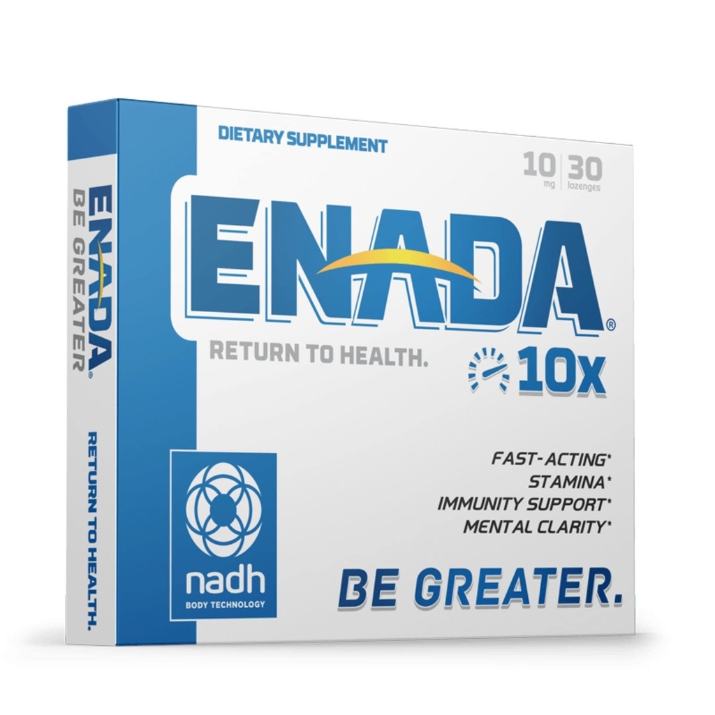 ENADA 10X NADH supplément avec formule d'action rapide pour un style de vie actif.