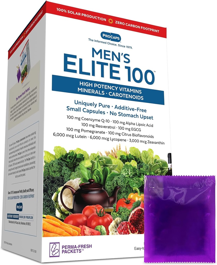 ANDREW LESSMAN Multivitamin-Men's Elite-100 120 Packets - Potent Nutrients Plus 100mg Chacun de Coenzyme Q10, acide alpha lipoïque, resvératrol, EGCG, grenade, agrumes Bioflavonoïdes. Aucun additif