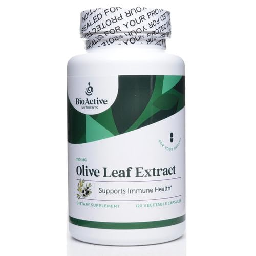 NUTRIENTS BIOACTIFS Supplément d'extrait de feuille d'olive - 700mg - 180 Capsules végétales - 20% Concentré d'oleuropéine - Soutient la santé globale