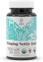 Stinging Nettle Root 60 Capsules | Made with Vegetable Capsules and USDA Organic Stinging Nettle Root (Urtica dioica) Dried Root (60 Capsules)