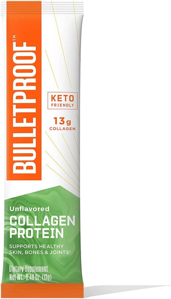 Poudre de protéines de collagène non aromatisée GoPack, 12g Protéines, 1 Pack, Peptides de collagène gras résistants aux bulles et acides aminés pour une peau, des os et des articulations saines