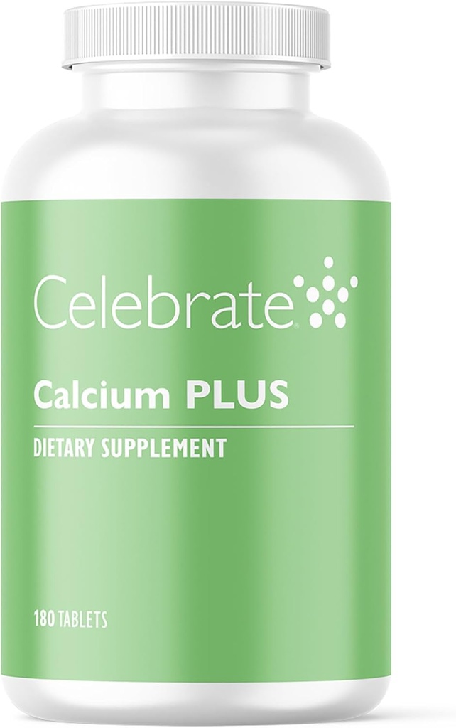 Celebrate Vitamins Calcium Plus – 600mg Calcium Citrate, 600 IU Vitamin D3 & 50mg Magnesium for Post Bariatric Surgery - Gluten-Free & Sugar-Free - 180 Non-Chewable Tablets