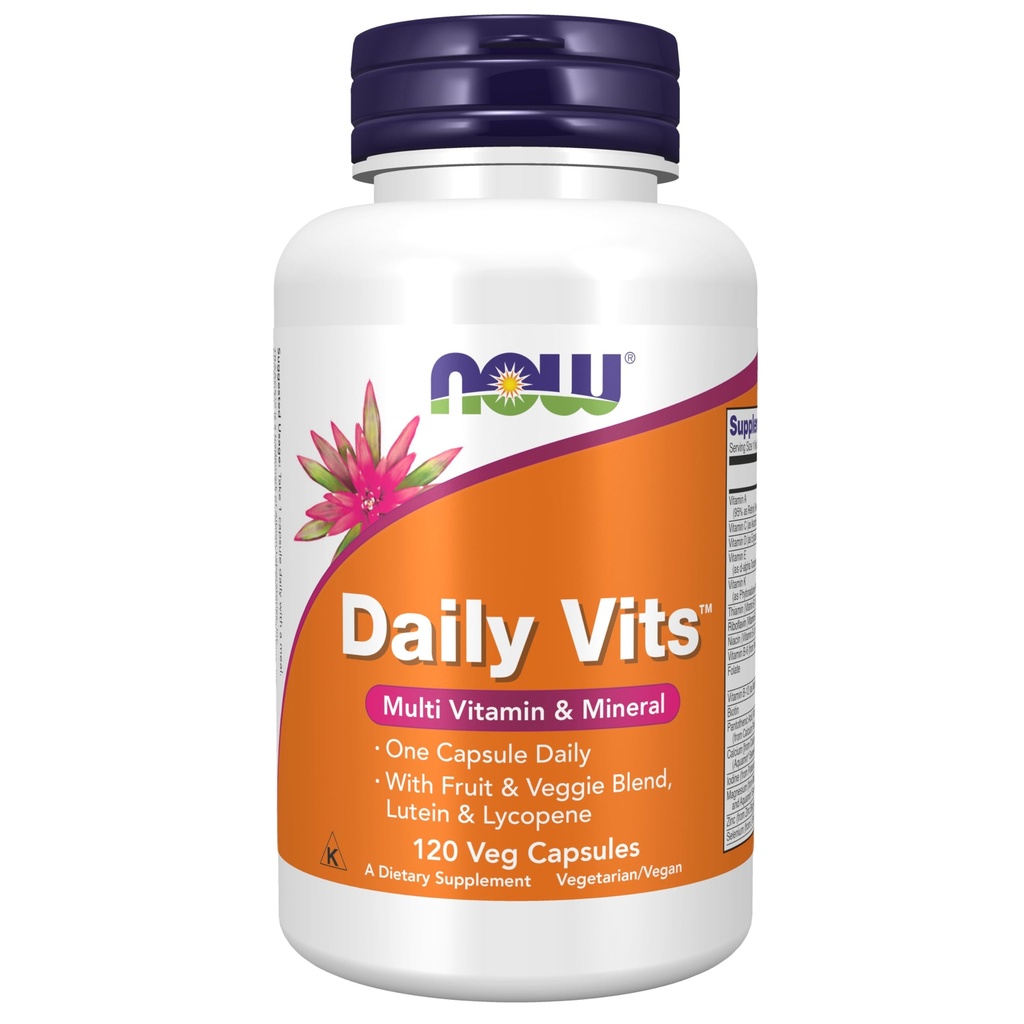 MAINTENANT compléments alimentaires, Vits quotidiensMC avec mélange de fruits et de légumes, lutéine et lycopène, 120 capsules de légumes