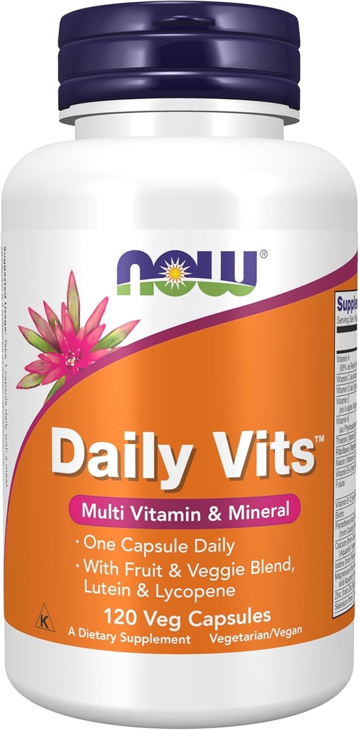 MAINTENANT compléments alimentaires, Vits quotidiensMC avec mélange de fruits et de légumes, lutéine et lycopène, 120 capsules de légumes