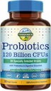 Terranics Probiotiques 120 milliards avec prébiotiques et enzymes digestives, 30 souches testées, digestion complète et soutien immunitaire, non-OGM, NO Soy, laiterie et gluten, pour les hommes et les femmes, 30 capsules de légumes