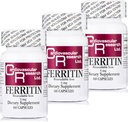 Recherche cardiovasculaire Ferritin supplément de fer pour les femmes et les hommes 5 mg 180 capsules - 3 bouteilles