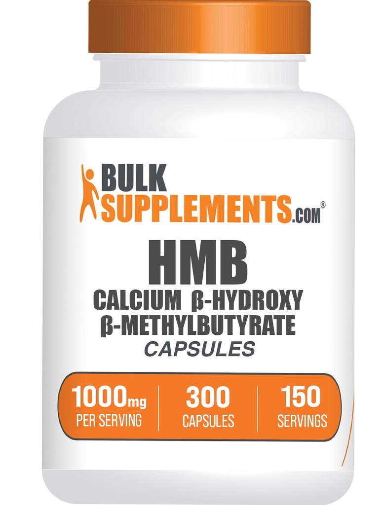 BulkSupplements.com Capsules HMB - comme supplément de calcium HMB, bêta-hydroxy bêta-méthylbutyrate - sans gluten, 2 capsules par portion (1000mg), 300 Nombre (paquet de 1)