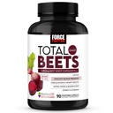 Facteur de force Betteraves totales Soutien de la pression artérielle Capsules de racines de betteraves, 1800mg Supplément de betteraves en poudre biologique avec Berry Hawthorn pour soutenir la circulation et le flux sanguin, 90 capsules végétales