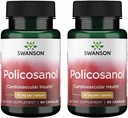 Swanson Policosanol - Le supplément aide à soutenir la santé cardiovasculaire - Toutes les formules naturelles aident la santé et la fonction du coeur - aide à maintenir des niveaux de cholestérol sains (60 capsules, 20mg chacun) 2 Pack