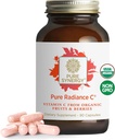 PURE SYNERGY Radiance pure C – Capsules de vitamine C biologique , Supplément alimentaire 100% entier, non-OGM, Camu Extrait Camu avec support naturel immunitaire et collagène – 90 Capsules