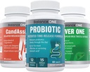 Balance ONE 3-en-1 Bundle, CandAssist, Foie One, 15 milliards CFU Probiotique, Nettoyant naturel avec l'acide caprylique