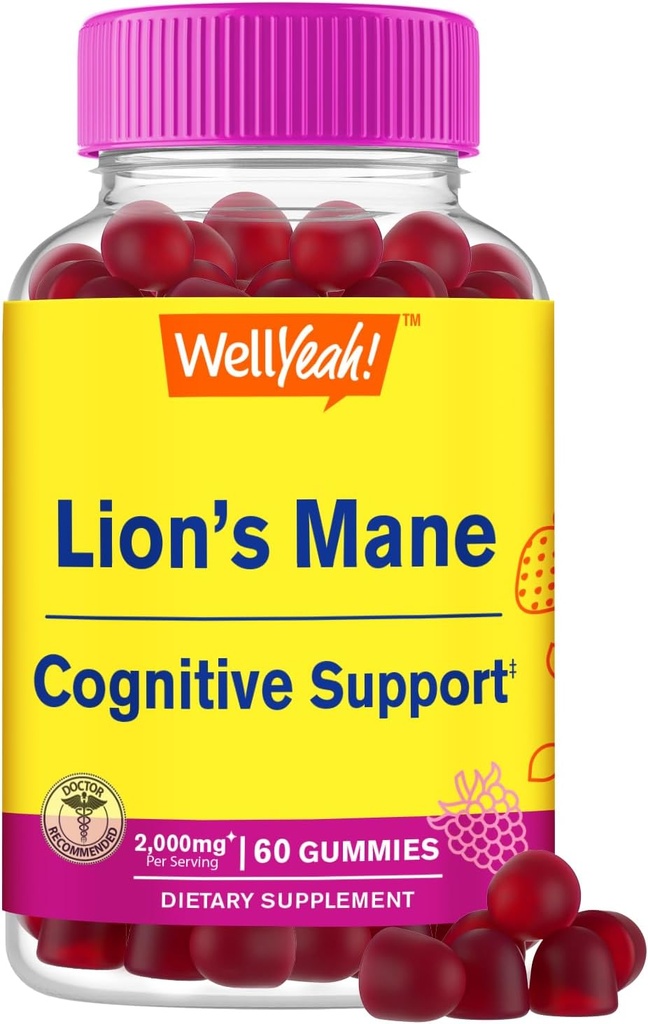 Eh bien oui Lions Mane Gummies pour les adultes (2 000mg)