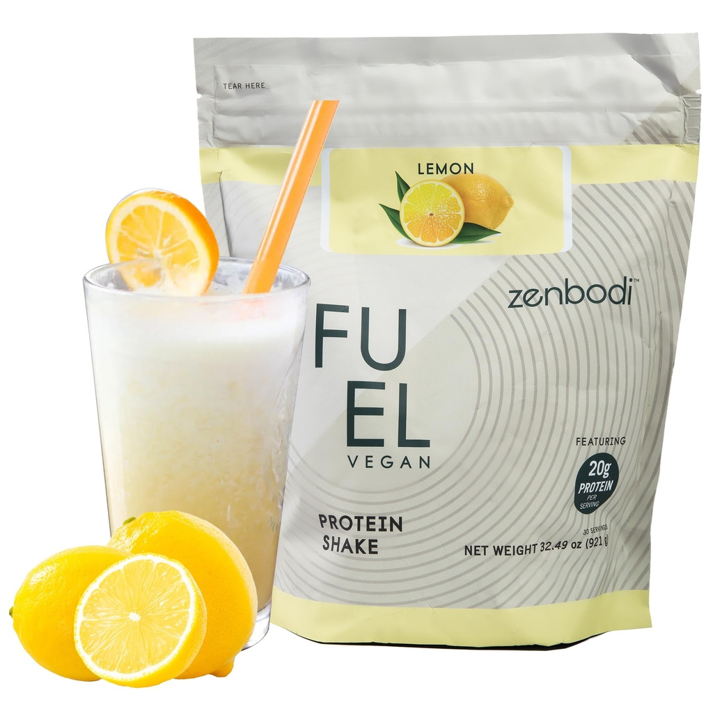 Combustible Citron en poudre de protéines végétaliennes - 21g de protéines Chaque portion, mélange végétal délicieux pour la croissance musculaire, fabriqué à partir de pois, avec Vegan D3, Pas d'arôme artificiel, sans gluten