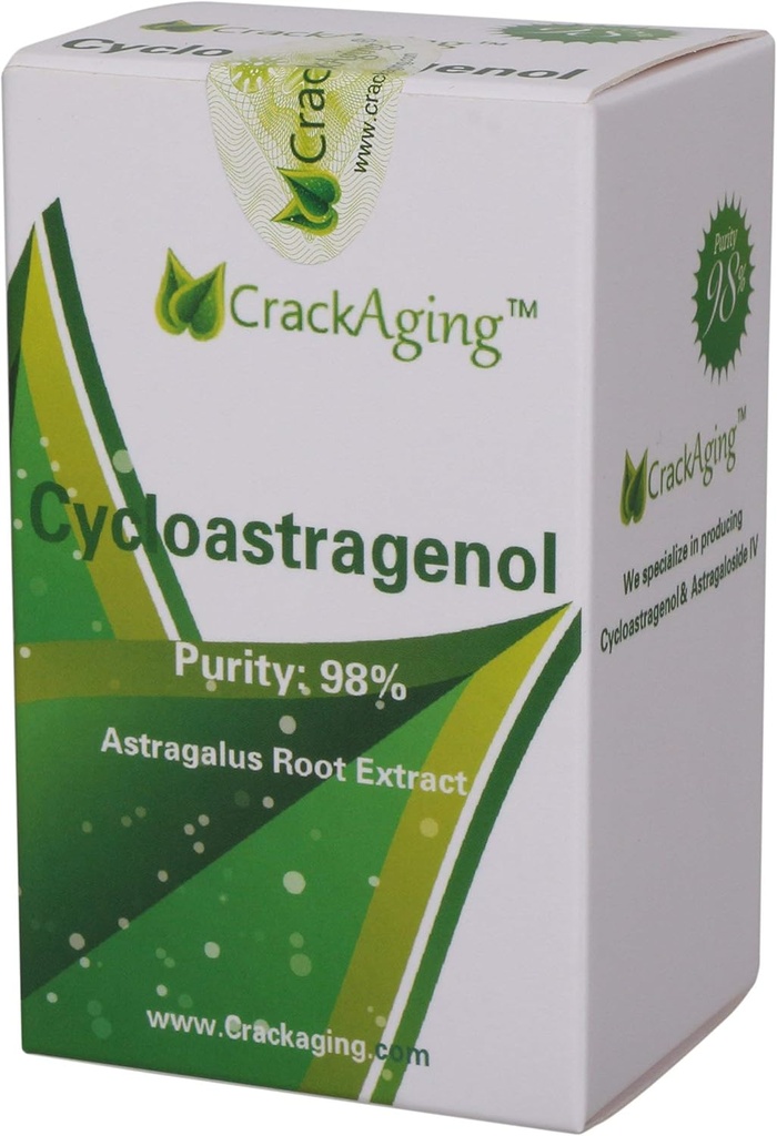 Crackaging Super-Absorption Cycloastragenol 98% Anti-Aging Supplément de Telomere Nutritional 10mg 60 Capsules de Veggie dans 2 bouteilles