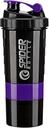 Bouteille de Shaker 5 In 1 Protéines - Série Professionnelle Bouteille de Shaker pour Secouer Protéines et Bouteille de gymnastique Pré-entraînement,Avec Entreposage de Poudre, Plateau de Pill, Boule Mixante, Coupe Shakes (violet)