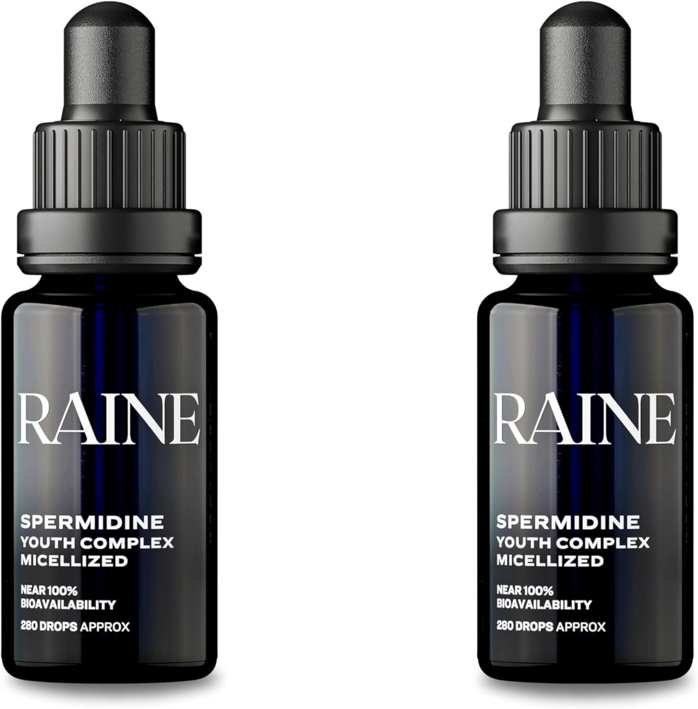 RAINE 4 mois d'approvisionnement 140 doses I Spermidine Suppléments fabriqués en Suisse - Meilleurs suppléments anti-âge de spermidine pour les hommes et les femmes - Technologie Micelle, renouvellement cellulaire, durée de vie (Pack de 2)