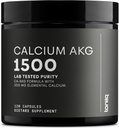 Toniiq 1500mg Supplément AKG ultra-haute pureté Ca - 99%+ Très purifié et biodisponible Calcium Alpha-Kétoglutarate - Supplément de longévité Calcium AKG - 120 capsules végétariennes Ca-AKG
