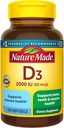 Vitamine D3 2000 UI (50 mcg), supplément de vitamine D pour os, dents, muscles et immunitaires, 250 softgels, 250 jours d'approvisionnement
