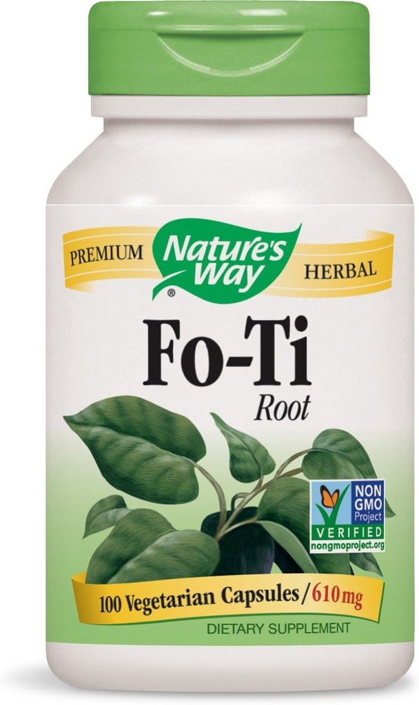 Fo-Ti Root 610 mg, 100 capsules végétariennes, boîte de 2